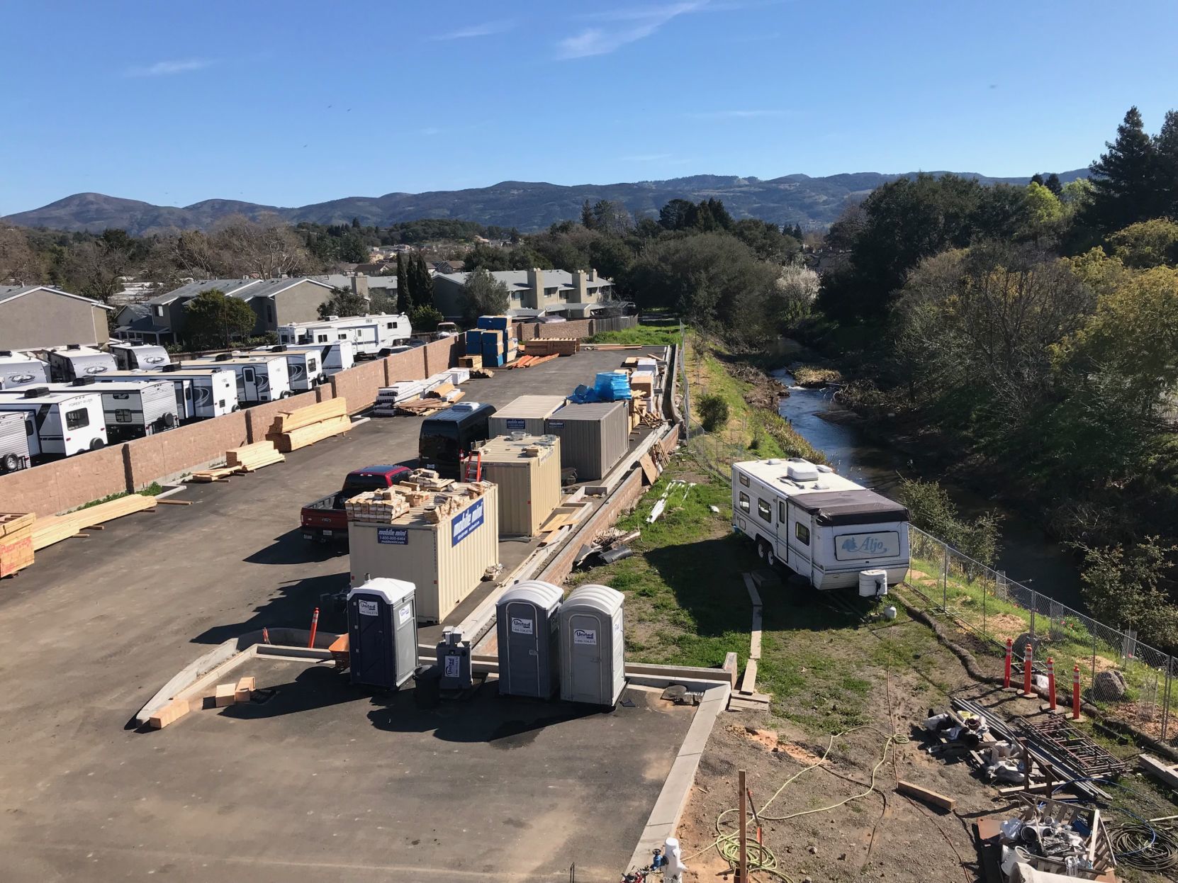 Looking east from the second floor of the Cambria hotel under construction at 320 Soscol Ave.